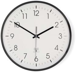 Nedis CLWA6226BK rádióvezérelt óra, 30 cm átmérő, műanyag, csendes szerkezet (CLWA6226BK) - pcx