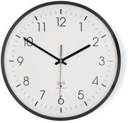 Nedis CLWA6226BK rádióvezérelt óra, 30 cm átmérő, műanyag, csendes szerkezet (CLWA6226BK) - wincity