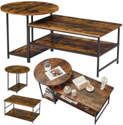 Lean Vintage fa dohányasztal szett fekete váz (26622)