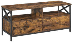VASAGLE TV-szekrény 2 fiókkal 120 x 50 x 40 cm rusztikus barna (LTV300B01) - tutihome
