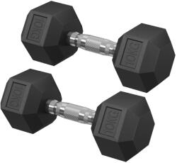 SONGMICS Súlyzószett, 2 x 10 kg hatszögletű súlyzó, fekete (SYL010B01)