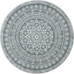 SONGMICS Kerek Szőnyeg, Kültéri Szőnyeg, Boho, 160 cm átmérő, Mosható, Antracitszürke (TAR052G02)