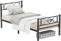 VASAGLE Ágykeret, fém, 90 x 190 cm, fekete (RMB061BD01)