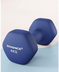 SONGMICS Neoprén Bevonatú Hatszögletű Kézisúly Szett 2 db, 2x4 kg, kék (SYL908Q01)