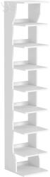 VASAGLE Keskeny cipőtartó, 9 szintes, 30 x 26, 4 x 147 cm, matt fehér (LBS210WB01) - tutihome