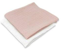 Qmini Set 2 Museline Qmini Multifunctionale Material Certificat Oeko Tex Standard 100 30x30cm +0luni Roz Pudrat si Crem (6426972029797)