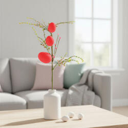  Húsvéti tojásfa ág - csillámos - piros - 40 x 16 cm (57965C)