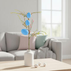  Húsvéti tojásfa ág - csillámos - kék - 40 x 16 cm (57965D)