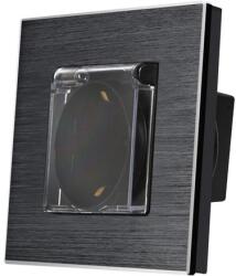 Luxion Priza Simpla cu Capac de Protectie LUXION cu rama din aluminiu (LX-1MP049A-B)