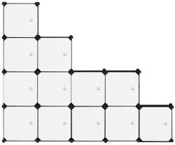 Hogler 3419 Változtatható polcrendszer 12 modul, 140 × 47 × 175 cm, fekete-fehér
