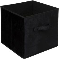 Tárolódoboz, karton/poliészter, 31x31 cm, fekete (160455E)