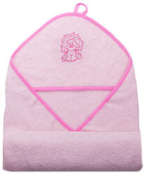 Stella fürdőlepedő hímzett 80x80cm rózsaszín oroszlán - babamarket