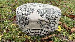 PinkTara Bio tönkölybúza meditációspárna - Barna - fekete Mandalás - L