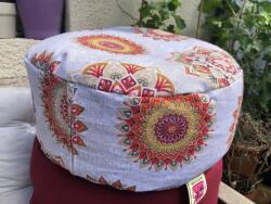 PinkTara Bió tönkölybúza mandalás meditációs párna - Narancs - M