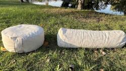 PinkTara Bio tönkölybúza meditációs és hengerpárna szett - natúr mandalás