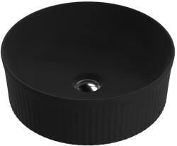 Lavita Isla Black pultra ültethető mosdó 36 cm, matt fekete 5900378358268 (5900378358268)