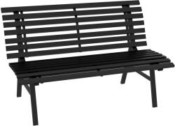 Outsunny Bancă pentru Grădină, Bancă de Exterior pentru Terasă cu Șezut și Spătar cu Lamele, 123x67x79 cm, Negru