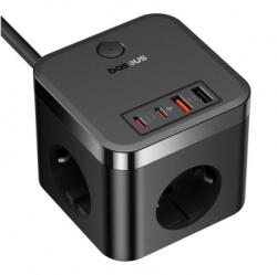 Baseus Incarcator retea Baseus PowerCombo Cube 30W 3x AC negru (E00066400117-00)