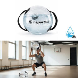 inSPORTline Vízzel tölthető súlylabda inSPORTline Flowball 40 cm / max. 30 kg, alkalmas beltéri és kültéri edzésre, praktikus pántok