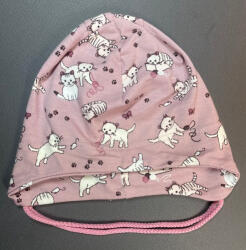  Minimanó Pamut kötős sapka (36) - Cica Mintás Rózsaszín