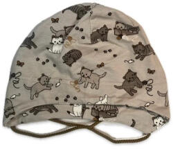  Minimanó Pamut kötős sapka (40) - Cica Mintás Bézs