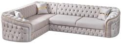 Mobila-RO Colțar extensibil stil Chesterfield auriu Canapea
