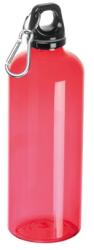  Kulacs műanyag 600ml sport ivópalack, alumínium karabinerrel, piros 6, 9 x 21, 5cm