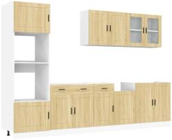 vidaXL 7 részes konyhaszekrény szett Kalmar sonoma tölgy műszaki fa (3314754) (3314754)