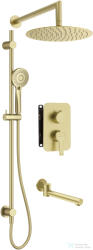 Deante ARNIKA falsík alatti zuhanyrendszer kádkifolyóval, szálcsiszolt arany BXYWRQAM (BXYWRQAM)