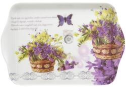  Tálca, műanyag, szögletes, levendula mintás, 21x14cm (1605MUA113) - fodicoaruhaz
