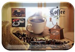  Tálca, szögletes, műanyag, kávéház mintás, 21x14 cm (1605MUA106) - fodicoaruhaz