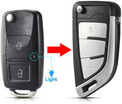 Skoda 2 gombos bicskakulcs modern design (VW000077)