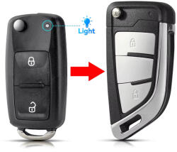 Skoda 2 gombos bicskakulcs modern design 202AD (VW000079)