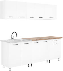 Leziter Primo 220 konyhabútor fehér, charlestone tölgy munkalappal (PRK220CHAT) - everyo