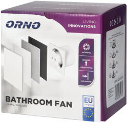 ORNO elszívó ventilátor 100mm, páraérzékelővel és késleltethető kikapcsolással/időzítővel cserélhető előlap 8 W, 93 m³/h , 26 dB (OR-WL-3201_100_HS) - everyo