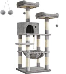 SONGMICS FEANDREA Stabil macska mászóka barlanggal, 143 cm, világosszürke (PCT15W) - bontour