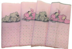  Pamutvászon maradék textil csomag / rózsaszín pöttyös - maci mintával