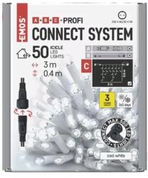 KORLEAND Profi toldható fényfüzérhez: 3 méter hideg fehér jégcsap, fehér - tápegység nélkül!