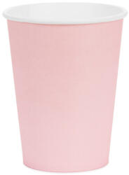  Egyszínű világos rózsaszín papír pohár 250 ml, 6 db/csomag (KPP90-081S-EU3)
