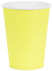 Sárga papír pohár 250 ml, 6 db-os csomag, egyszer használatos (KPP90-084-EU3)