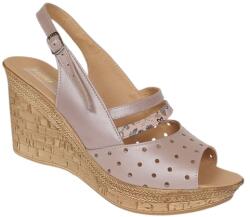 MV Ciucaleti Sandale dama din piele naturala cu platforme de 8.5 cm Nude Floral BVS46XFN, marimea 36