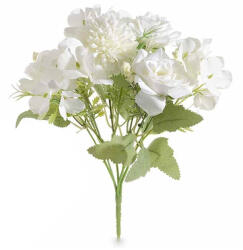 Decorer Buchet Hortensii si Trandafiri artificiali albi verzi 30 cm (A56.43.75BDECO)