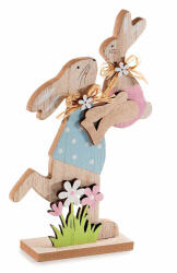 Decorer Figurina Iepurasi Paste lemn multicolor 15x4x24 cm (A51.57.54BDECO)