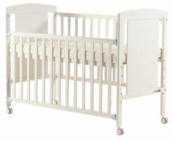 FreeON Patut din lemn bebe, 120x60 cm, laterala culisanta, roti, FreeON, Mia, White (49171)