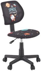 HM Scaun birou copii HM Bingo, stofa, baza polipropilena, inaltime reglabila, rotatie 360 , 70 kg, negru (00004147) - izocor