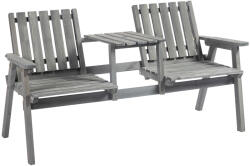 AGA Bancă de grădină Aga cu masă 152x70x83 cm Gri (DSA7514/84B-394)