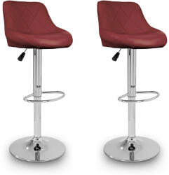 Aga 2x Scaun de bar Roșu închis (MR2000BURGUNDY-2)