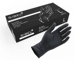 Sibel BLACK & PRO 20 buc mănuși latex, L mari (52773)