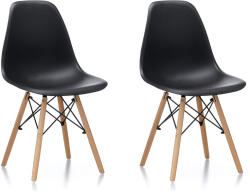 Aga 2x Scaune de masă Negru (MRWCH-Black-2)