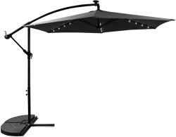 AGA Umbrelă de grădină Aga 300 cm Gri cu iluminare LED (MR2024-Dark Grey)
